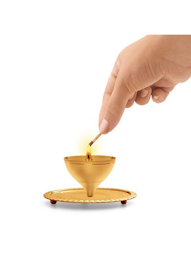 True Decor 8 Inch Akhanda Jyothi Deepam Large Akhand Jyoti Diya Large Size - Image 3