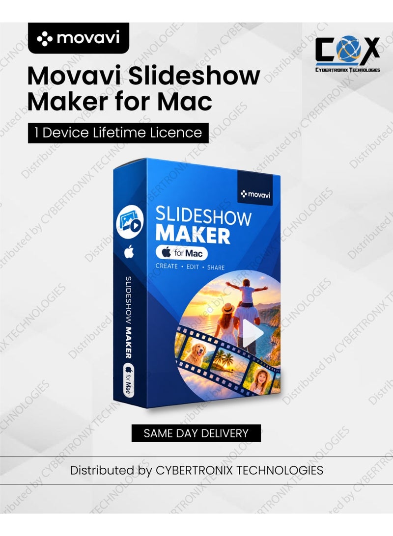 Movavi Slideshow Maker for Mac | 1 Device for Lifetime | Digital License | Same Day Delivery