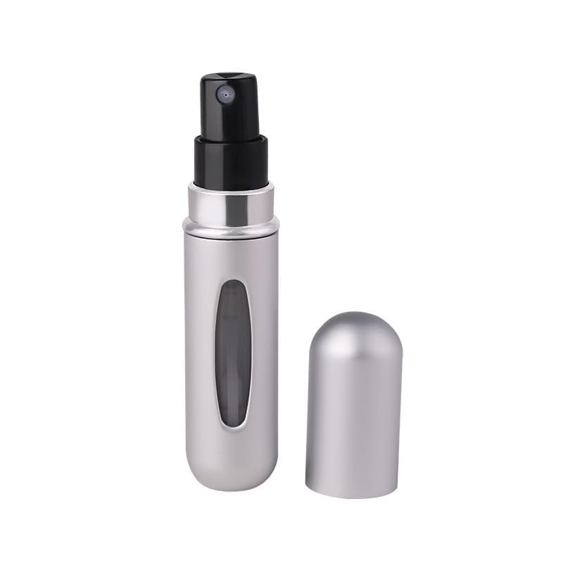 TINKLE Portable Mini Refillable Perfume, Aftershave Atomizer Empty Spray Bottle for Travel Purse (Silver) - Image 1