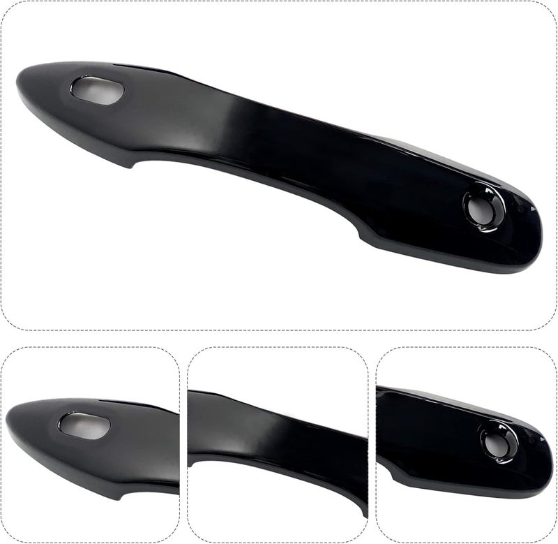 BENXUTO Door Handle Cover Trim Compatible with Toyota Camry 2018-2025 /Corolla 2019-2025 /Avalon 2019-2022 /Pruis Hatchback 2016-2024 Accessories Exterior Door Handle with 2 Smart Key Entry Holes Glossy Black - Image 4