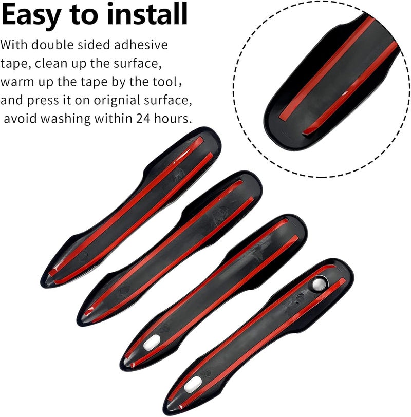 BENXUTO Door Handle Cover Trim Compatible with Toyota Camry 2018-2025 /Corolla 2019-2025 /Avalon 2019-2022 /Pruis Hatchback 2016-2024 Accessories Exterior Door Handle with 2 Smart Key Entry Holes Glossy Black - Image 5