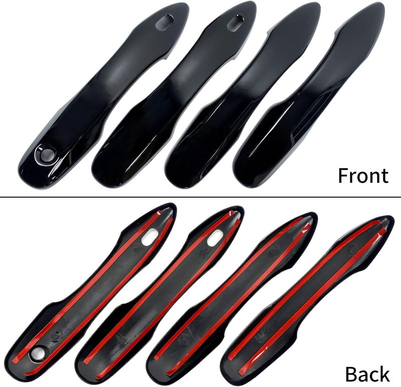 BENXUTO Door Handle Cover Trim Compatible with Toyota Camry 2018-2025 /Corolla 2019-2025 /Avalon 2019-2022 /Pruis Hatchback 2016-2024 Accessories Exterior Door Handle with 2 Smart Key Entry Holes Glossy Black - Image 3