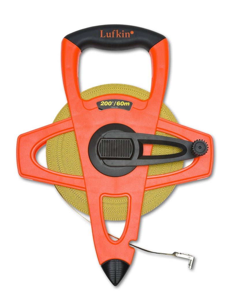 Lufkin Lufkin Crescent  1/2" x 60m/200' Hi-VizÂ® Orange Fiberglass SAE/Metric Dual Sided Tape Measure - FM060CME  - Image 1