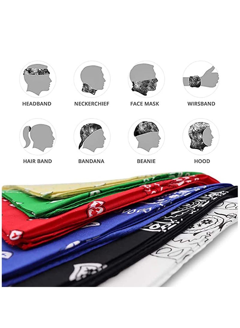 Excefore Bandanas for Men Women, Cotton Paisley Headbands Scarf Cowboy Bandana, Square Bandanas ideal for Hip-Hop Cycling Also as Handkerchief  - Image 2