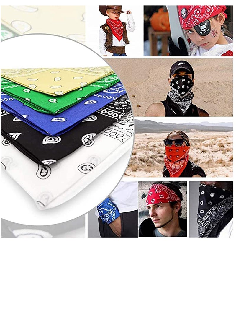 Excefore Bandanas for Men Women, Cotton Paisley Headbands Scarf Cowboy Bandana, Square Bandanas ideal for Hip-Hop Cycling Also as Handkerchief  - Image 3