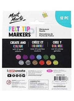 Mont Marte 12-Piece Felt Tip Markers Set  - Image 3