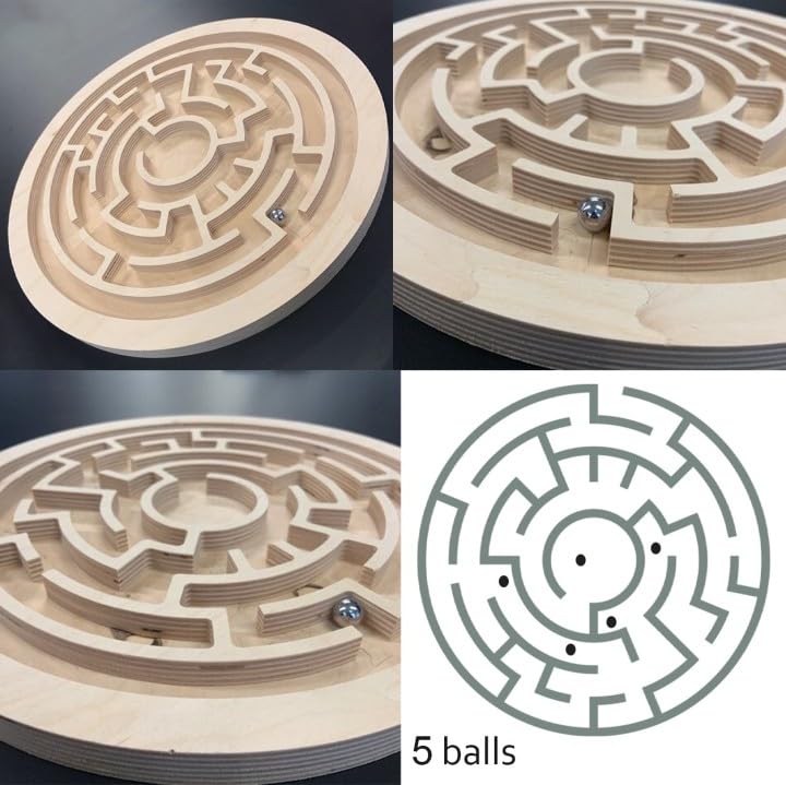 Fun4you Toddler Games for Children - Wooden Maze Board Game with Balls or Stones: Educational Fun for Kids, A Classic Toy for Learning and Entertainment - Image 5