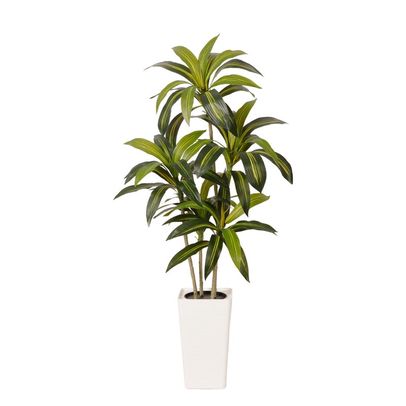 Artificial Home Decor 5FT Artificial Dracaena Tree â€“ Tall Faux Indoor Plant with Planter, Large Fake Plant for Living Room, Office, Bedroom & Home DÃ©cor - Image 1