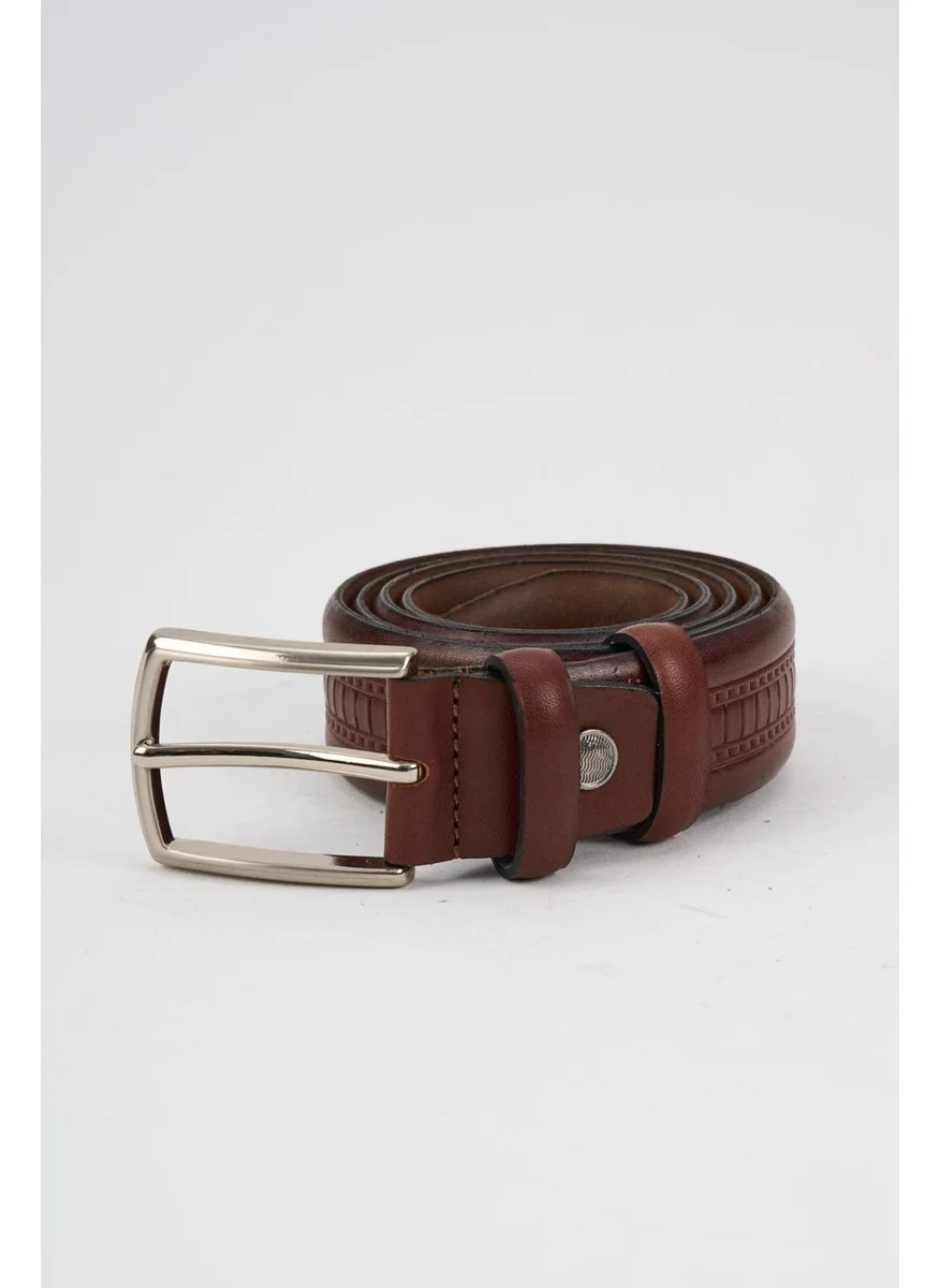 Alexander Gardi Alexandergardi Men's Texture Detailed Leather Belt (E24-BELT-19)