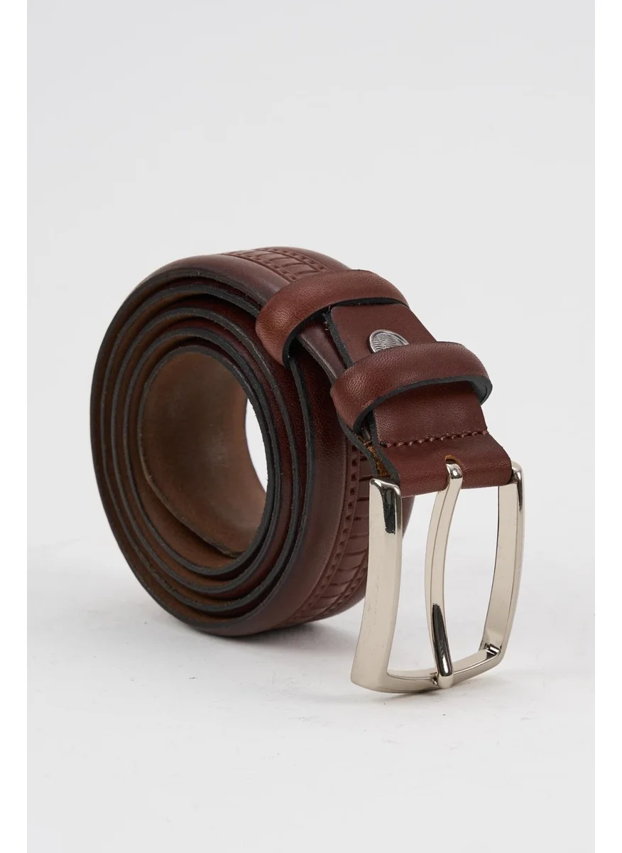 Alexander Gardi Alexandergardi Men's Texture Detailed Leather Belt (E24-BELT-19)