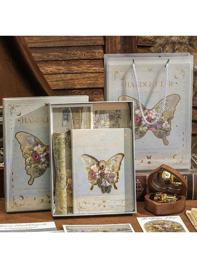 Bluejw Butterfly Hollow Hand Letter Gift Box High Color Value Suit Ins Oil Painting Hand Account Notebook Students Birthday Gift Friends - Image 3