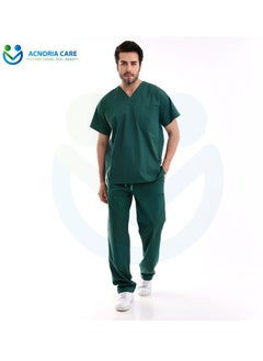 ACNORIA CARE Men's Medical Scrubs Consisting Of Two Pieces 100% Cotton Blouse And Pants Olive Green Color - Size M - From Acnoria Care  - Image 1