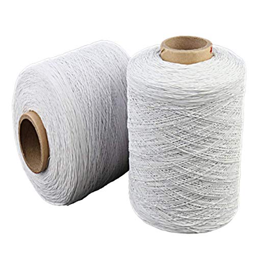 Aakriti Polyester Thread Elastic Bobbin Elastic 1 mm for Gathering Crimping & Smocking (600 GM,White) - Image 1