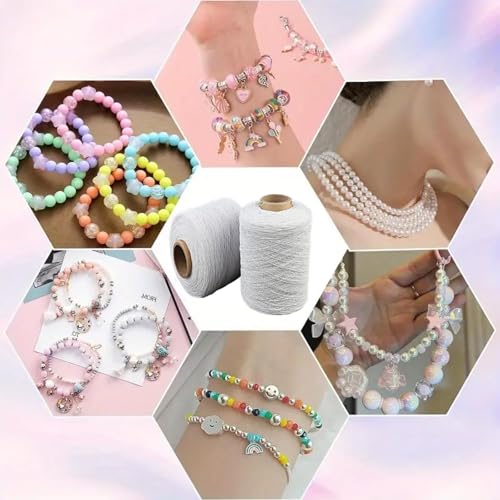 Aakriti Polyester Thread Elastic Bobbin Elastic 1 mm for Gathering Crimping & Smocking (600 GM,White) - Image 4