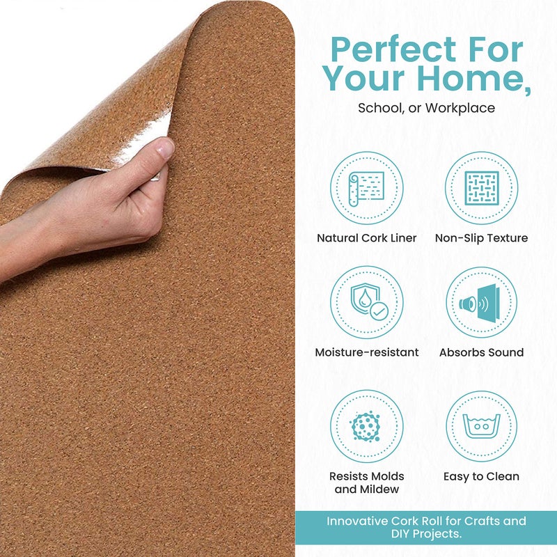 Con-Tact Brand Multi-Purpose Cork Shelf Liner, 18" x 4', Brown, Pack of 6 - Image 3