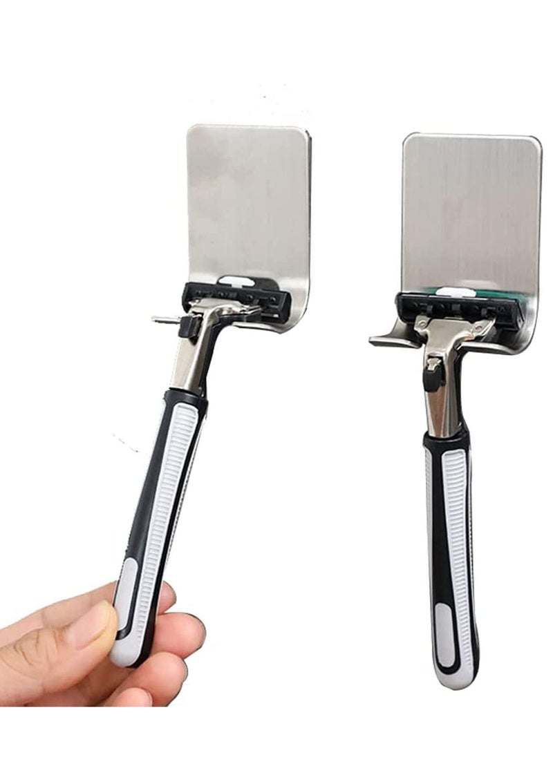 Cool Baby COOLBABY Razor Holder Hook, Multi-Purpose Hook Self-Adhesive Stainless Steel Waterproof Bathroom Shaver Holder Hook for Shower Shaving Razor, Plug, Keys, Kitchen Utensils, Towel, Robe (2 Pack)  - Image 1