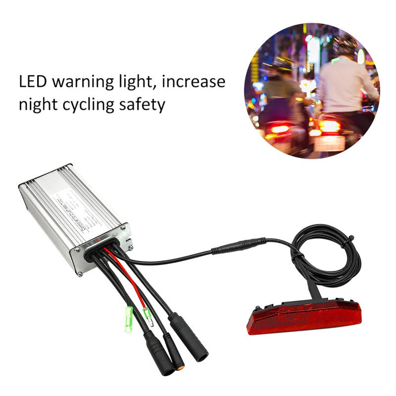E-Bike Taillight: 180 Beam Angle Durable LED Warning Light - Controller Or Battery Connected Cycling Safety Light for Night Riding - Image 1