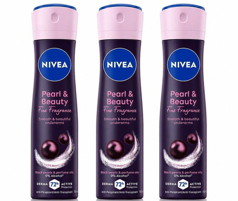Nivea Black Pearl Antiperspirant Spray 3 x 150 ml - Image 1