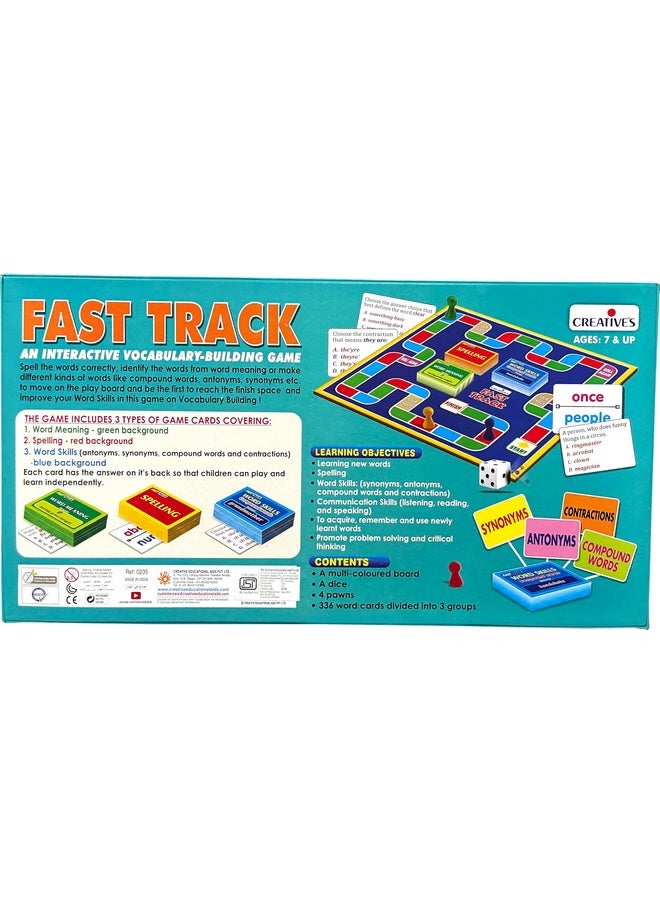 Creative's Creative's Fast Track | Challenging & Fun Language Board Game | Vocabulary Building Game for Kids | Word Meaning, Spelling, Word Skills | Children Learning New Words Synonyms, Antonyms | Ages 7 & Up  - Image 5