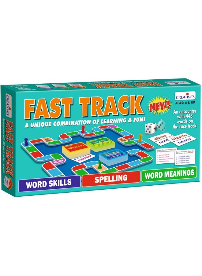 Creative's Creative's Fast Track | Challenging & Fun Language Board Game | Vocabulary Building Game for Kids | Word Meaning, Spelling, Word Skills | Children Learning New Words Synonyms, Antonyms | Ages 7 & Up  - Image 1