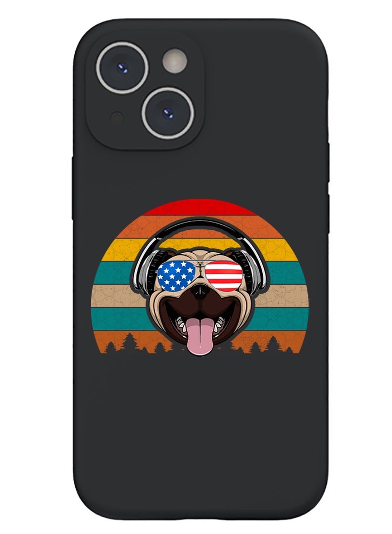 Theodor Protective Slim Fit Case Liquid Silicone Cover with Full Body Protection Anti-Scratch Shockproof Case For iPhone 14 Black  - Salty air sunkissed air copy - Image 1