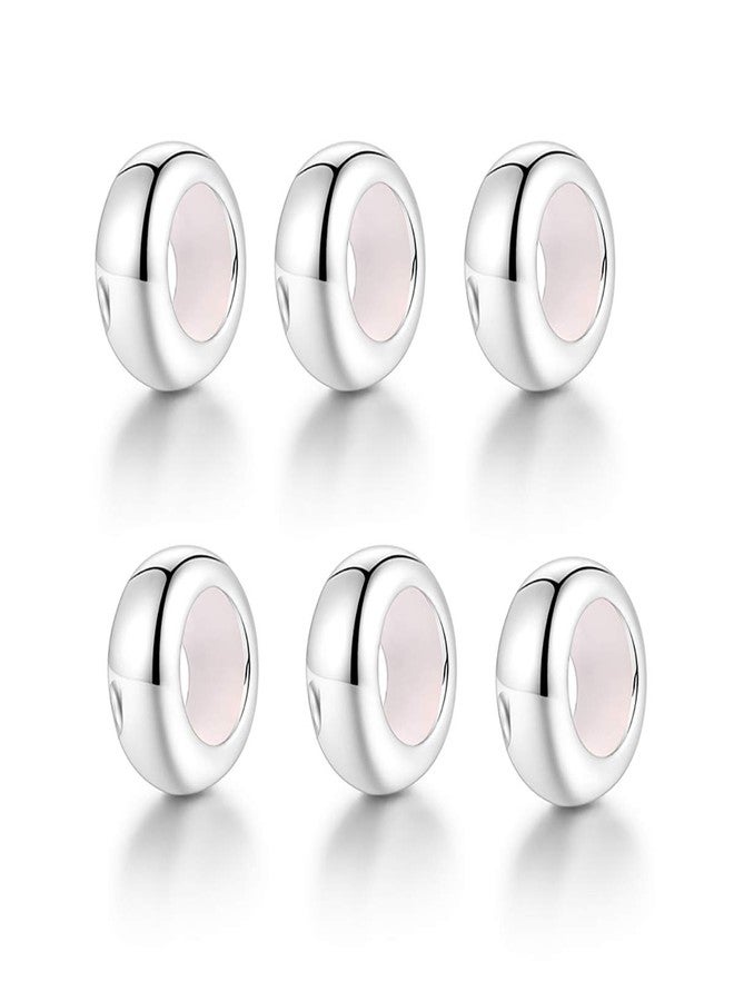 Lovans 6Pcs 925 Sterling Silver Spacer Beads for Charms Bracelet Clip Stopper Charms Fit DIY Snake Charm Bracelet Necklace Charm Spacer Stopper for Women with Gift Bag - Image 1
