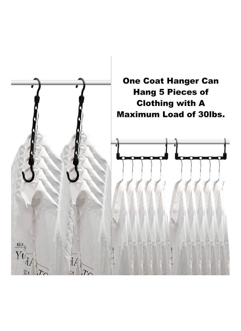 Y&D KASTWAVE Closet Organizers and Storage Magic Hangers,12 Pack Space Saving Hangers Plastic Hanger Organizer Saver Multi for Dorms Bedroom Pants Shirts Heavy Clothes (Black)  - Image 1