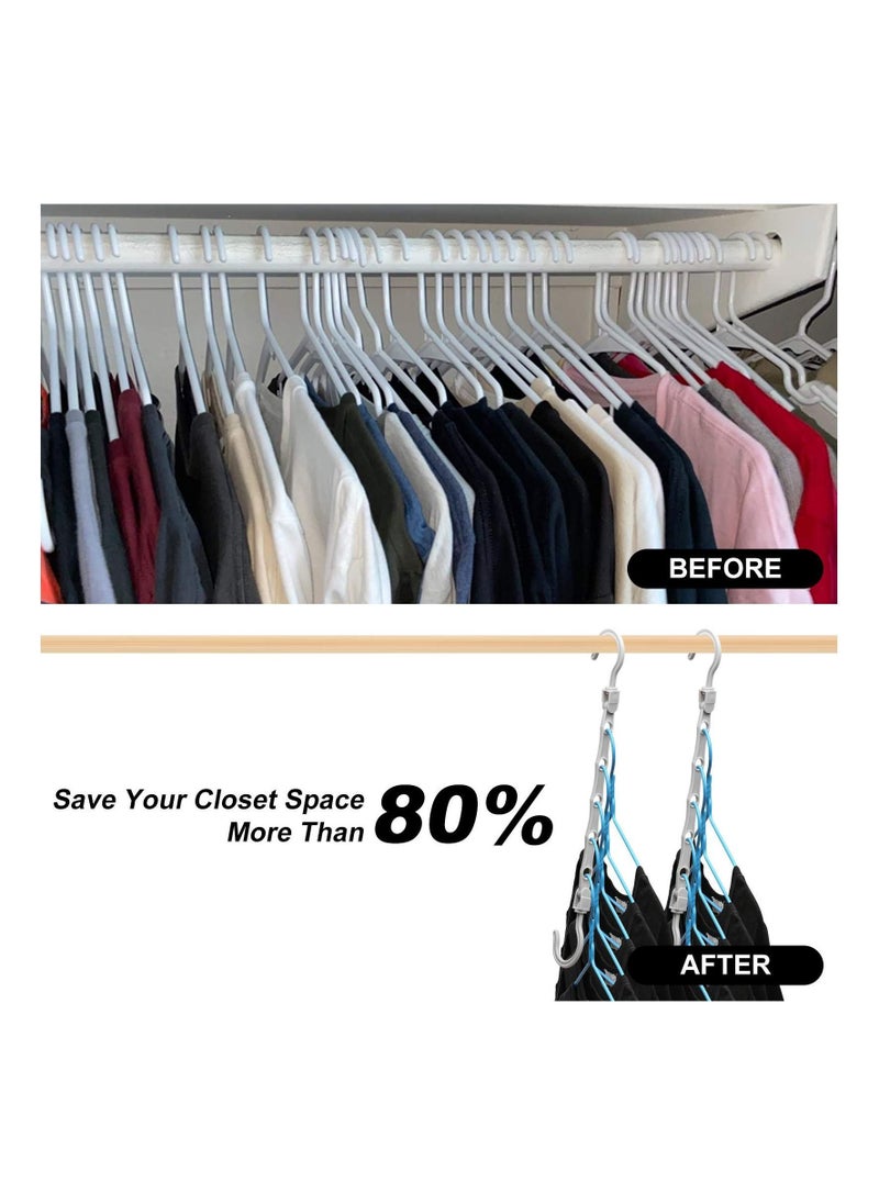 Y&D KASTWAVE Closet Organizers and Storage Magic Hangers,12 Pack Space Saving Hangers Plastic Hanger Organizer Saver Multi for Dorms Bedroom Pants Shirts Heavy Clothes (Black)  - Image 3