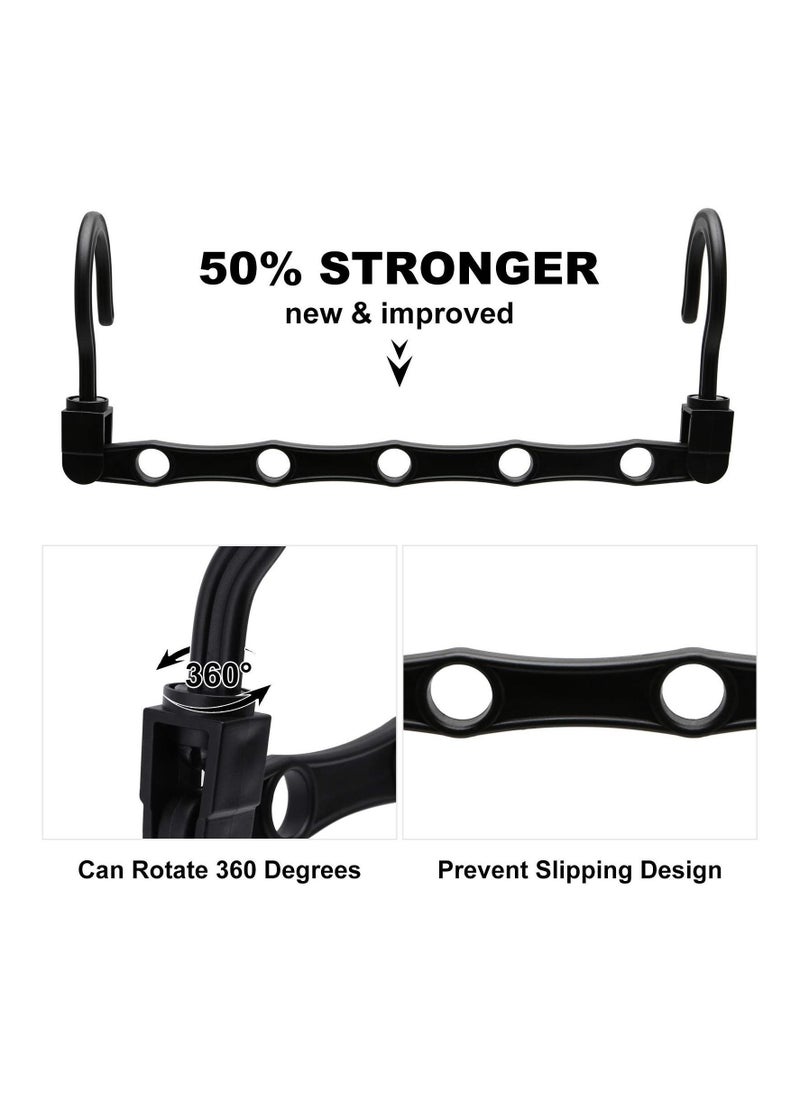 Y&D KASTWAVE Closet Organizers and Storage Magic Hangers,12 Pack Space Saving Hangers Plastic Hanger Organizer Saver Multi for Dorms Bedroom Pants Shirts Heavy Clothes (Black)  - Image 4