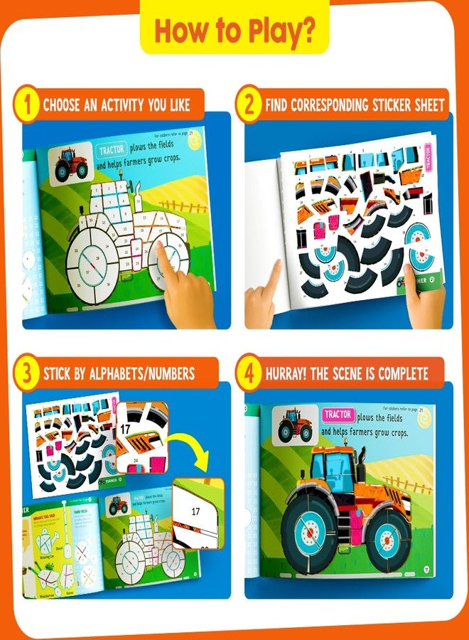 Funcils Paint by Sticker & Number for Kids - 30 Color by Sticker Paint Book | Travel, Airplane, Car Activities for Kids Ages 4-8 Girls Boys | Art & Crafts Games, Puzzle Books, Learning Educational Kit - Image 3