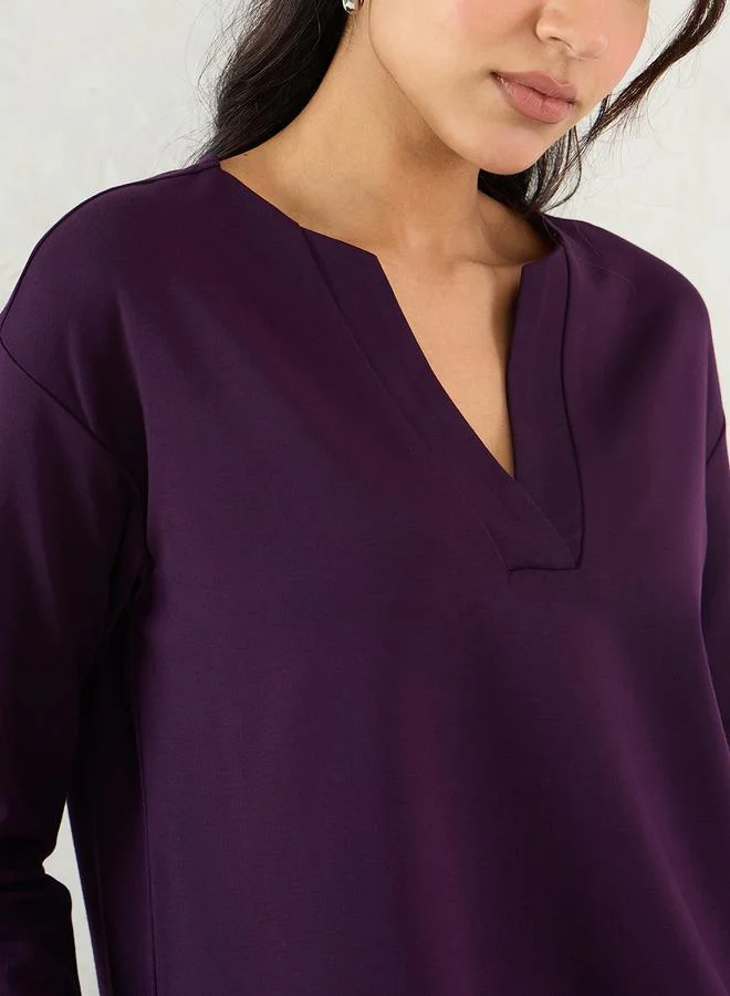 Femmella Femmella V Neck Regular Fit Top and Pants Co-Ords