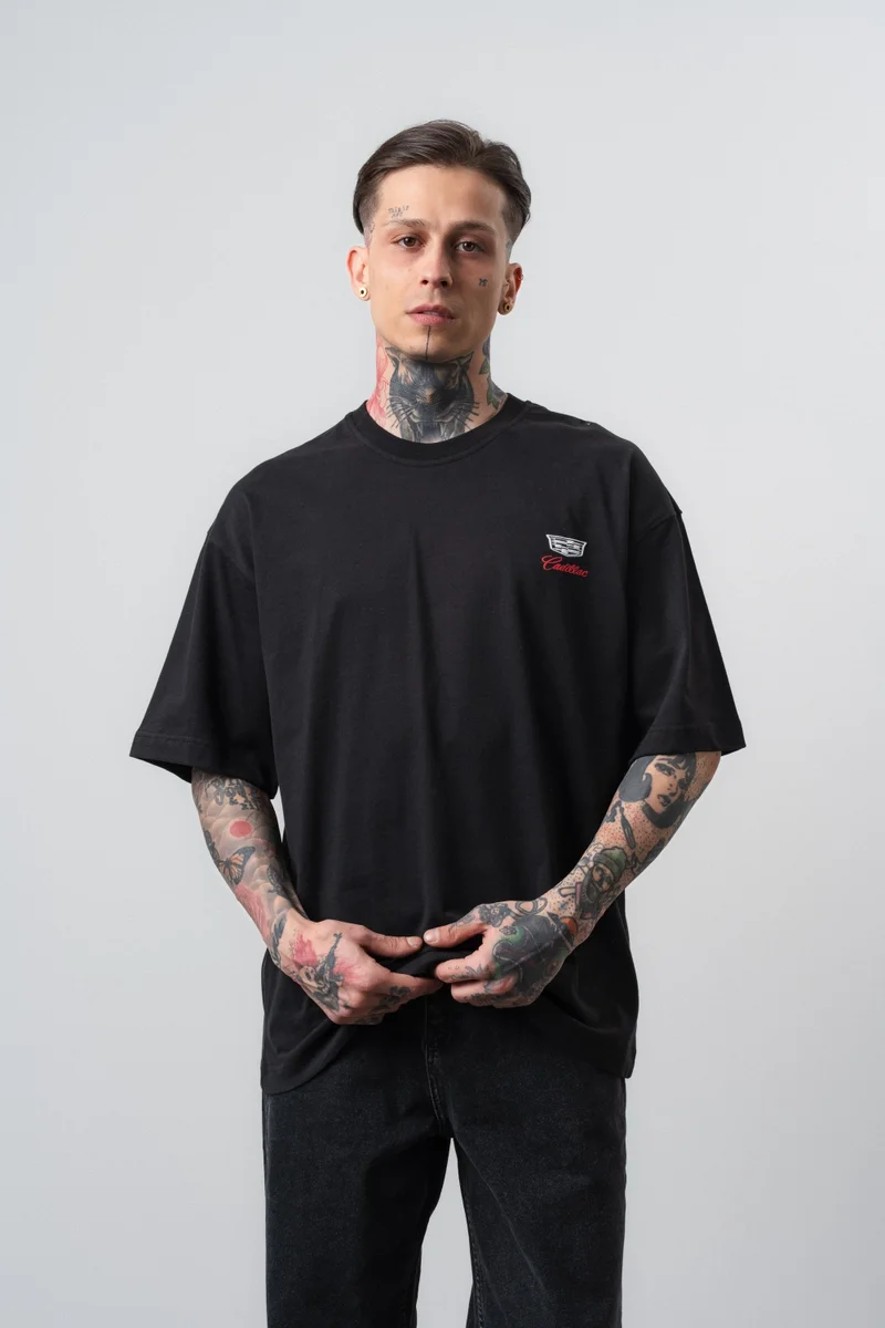 RESPIRE Men's Cadillac Print Oversize T-Shirt Black