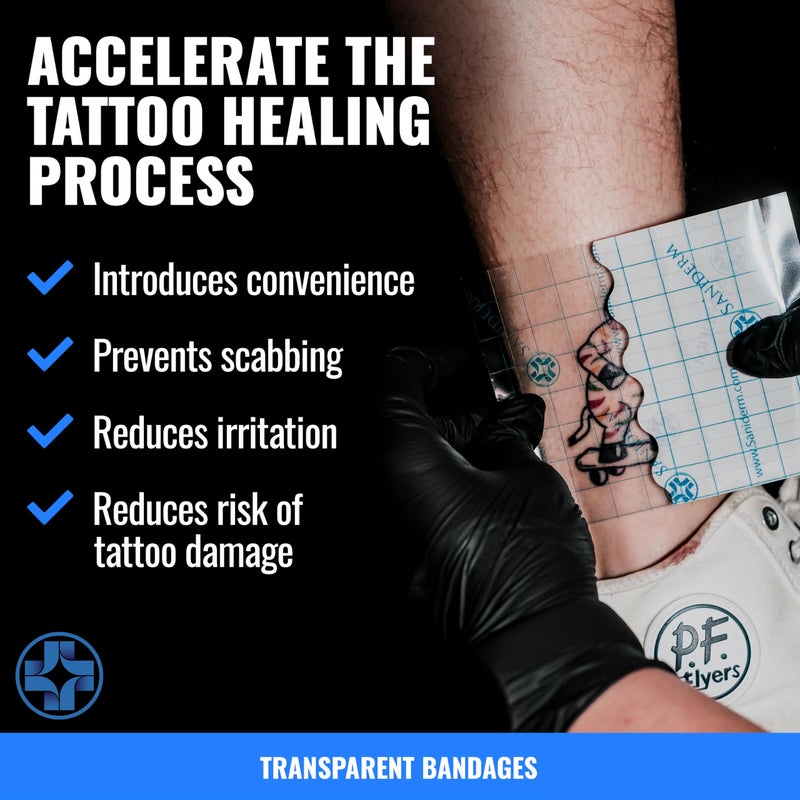 Saniderm Tattoo Aftercare Bandage 3 Sheets (Large Pack, 8 in x 10 in) – Convenient, Faster Tattoo Healing and Protection – Sterile, Waterproof, and Latex-Free - Image 3