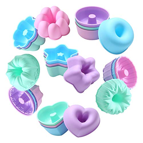 To encounter 24Pack Silicone Molds Nonstick 3 inches Silicone Donut Mold Silicone Baking Cups Silicone Donut Pan Muffin Jello Bagel Pan Oven Microwave Dishwasher Safe