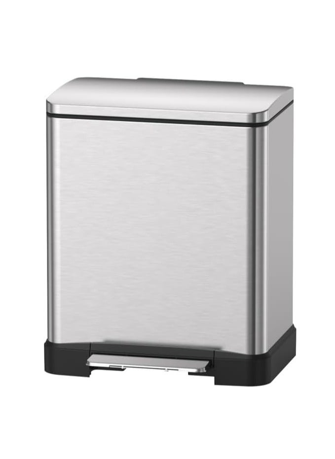 WT-EASYCARE 30L Stainless Steel Trash Bin – Removable Plastic Bucket, Soft Close & Stay-Open Lid, Strong Pedal, Odor Control, Non-Skid Base, Anti-Fingerprint – Ideal for Home, Office, Bedroom & Events  - Image 1