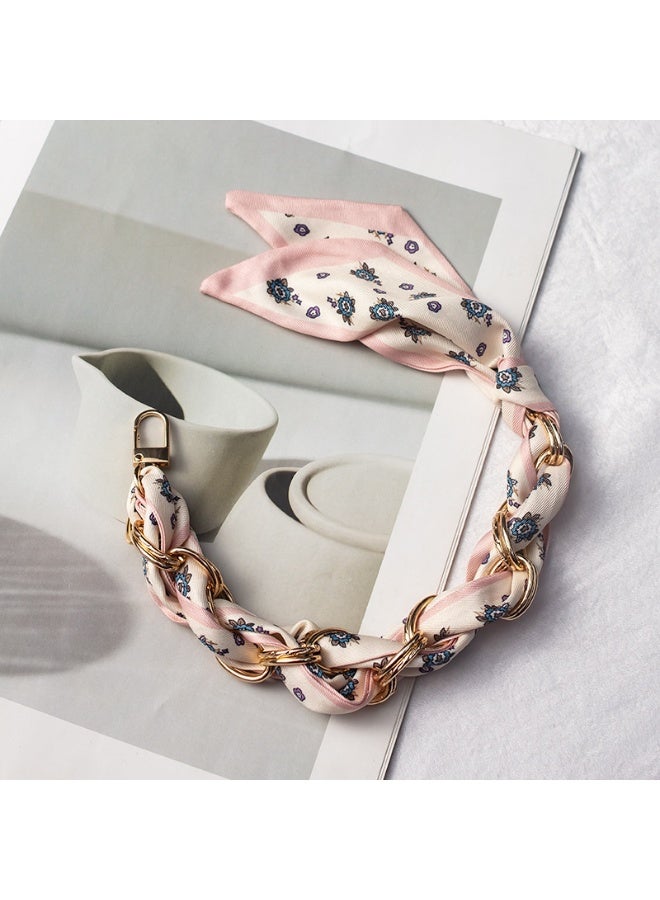 NIBEMINENT Beaded Phone Lanyard, Anti Lost Removable Wrist Strap, Rope Weaving Bracelet Pendant, Phone Keychain Lanyard, White