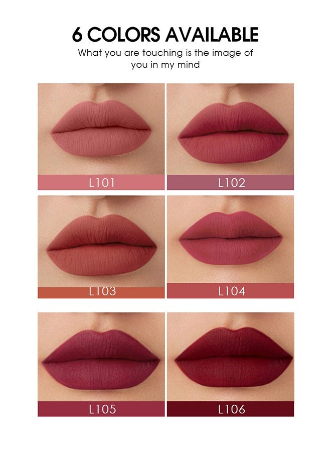 LANGMANNI - Matte Velvet 6 Colors Nude Lipstick Set Liquid Lipstick Velvet Lip Gloss Lip Stain Long Lasting Waterproof Nude Pink Lipstick Set for Women Lip Makeup Kits - Image 1