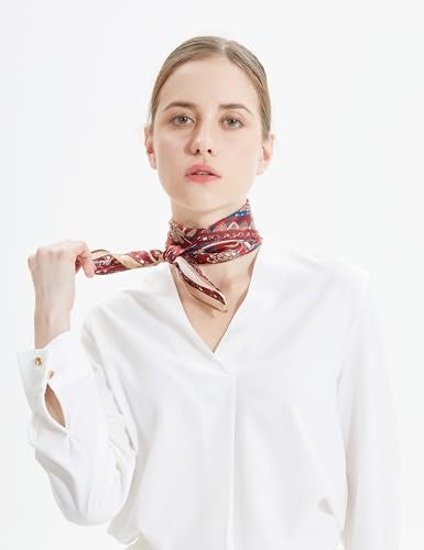 MEISEE 100% Pure Mulberry Silk Square Scarf 26"x26"-65CM Head Scarf for Women Natural Silk Neckerchief Printed Headscarf - Image 2