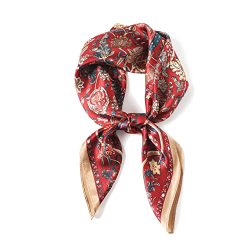 MEISEE 100% Pure Mulberry Silk Square Scarf 26"x26"-65CM Head Scarf for Women Natural Silk Neckerchief Printed Headscarf - Image 4