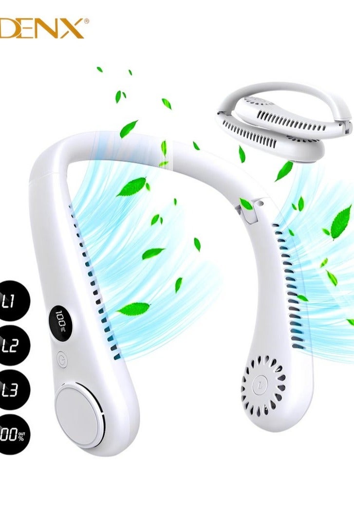 DENX Bladeless Neck Fan, Portable Hands-Free Cooling Fan, Wearable Personal Mini Fan, USB Rechargeable, Quiet Operation, 3-Speed Adjustable Fan for Outdoor, Travel, Sports, Office, Home, DX2576 - Image 1