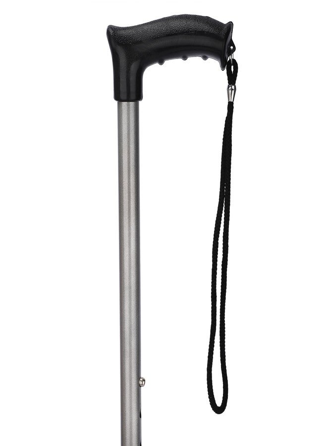 Dr. TORSO Strong Wide Rubber Base (Single Leg) Walking Stick: Unisex Support for Mobility, Comfort, & Style; Ergonomic Design for All Ages (Blue) (Silver) - Image 2