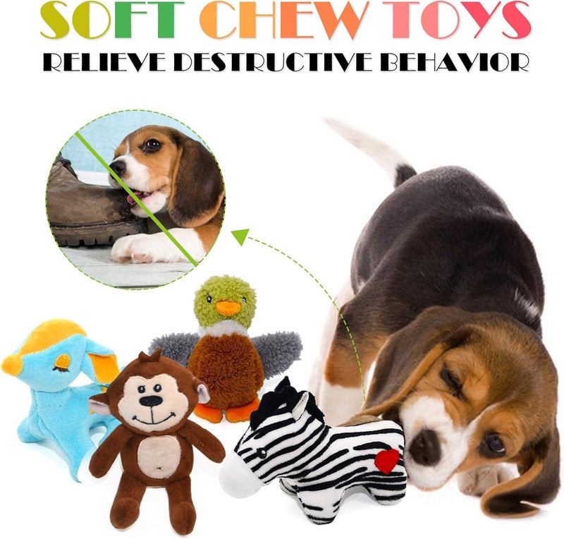 SHARLOVY Dog Squeaky Toys For Small Dogs,Stuffed Animal Puppy Toys,Cute Puppy Chew Toys For Dog Teething Toys, Pet Toys For Small To Medium Dogs,Soft Dog Toys,Plush Dog Toy Pack 12 In Gift Box - Image 5