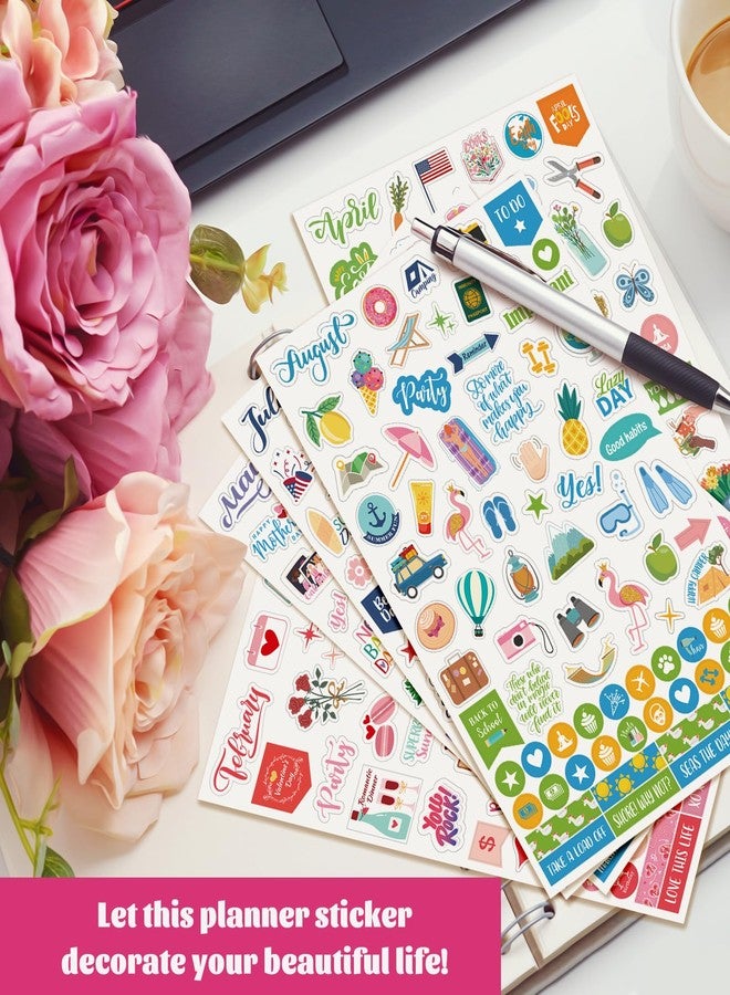 Shoparr Planner Stickers - 12 Monthly Celebrations Planner Stickers, Daily Planners Accessories for Calendar Decorating, Journals - Holiday, Seasonal, Festival Events (14 Sheets, 1,200+ Stickers per Pack) - Image 1
