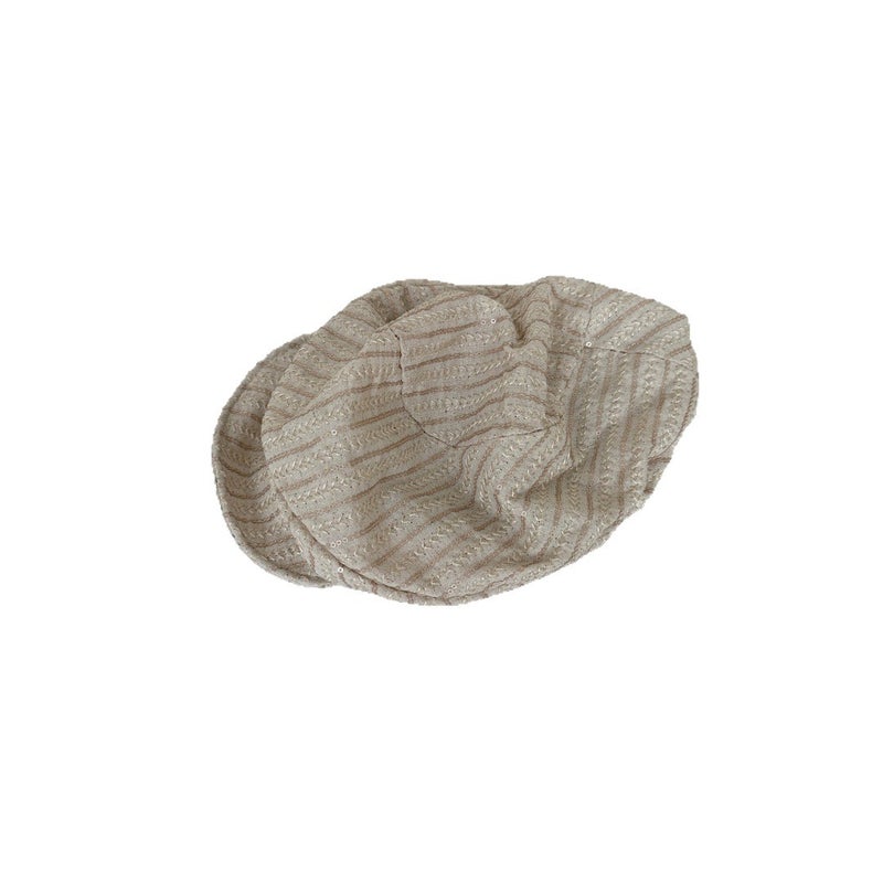 Retro Embroidered Linen Sequins Beret Hat, Sun Protection, Unisex - Image 5