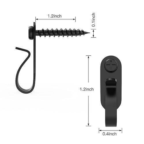 Elrswy Light Hanger Hooks - Screw Hooks for Hanging Lights, Led Clips - Stainless Steel, Black, 20 Pack - Image 4