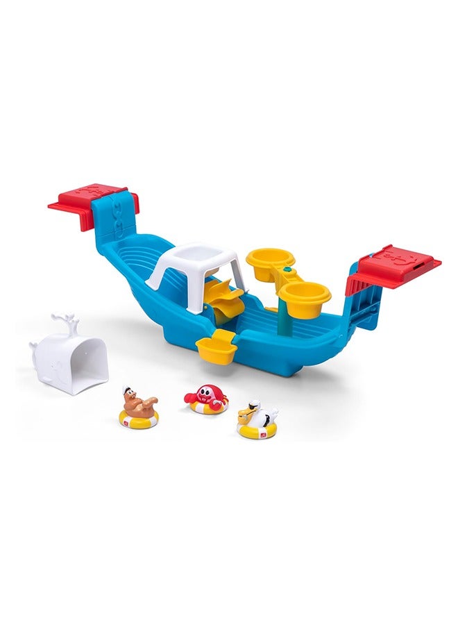 Step2 Nautical Rain Showers Bath Set | Bath Boat with Bath Toys, Blue  - Image 1