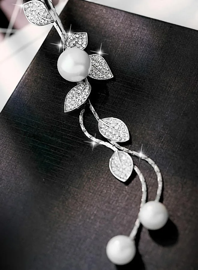Take Two  Embellished Leaf Shaped Pendant Long Necklace for Women | Best Price UAE