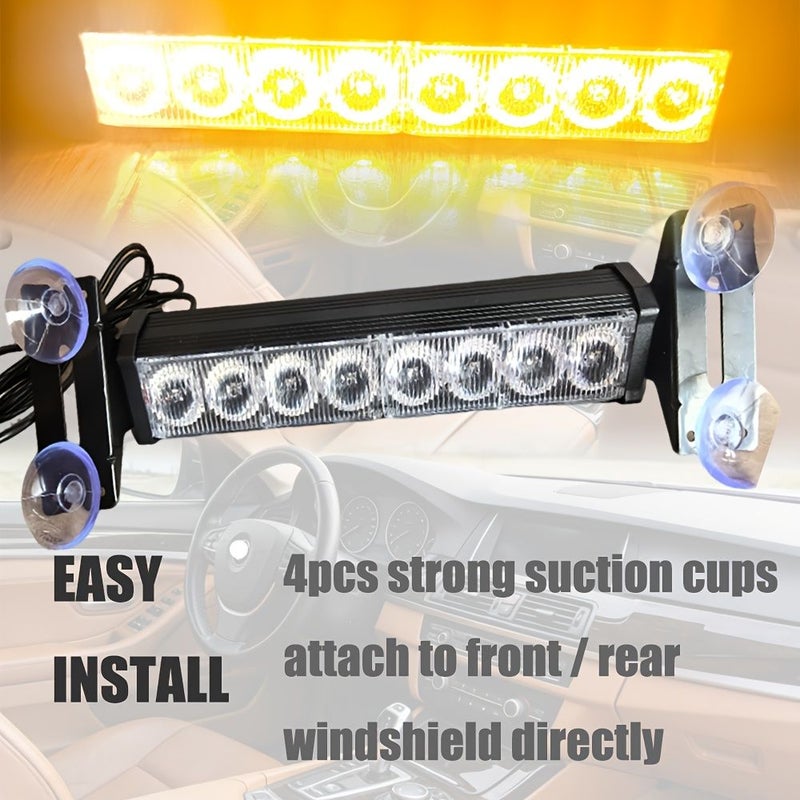 مصباح LED وامض باللون العنبر والأصفر والأحمر لمستشار المرور للسيارة، ضوء إشارة الطوارئ، شريط ضوء وامب، مصباح وامب للمركبة مع قابس سيارة 12 فولت ومفتاح أسود وأحمر - Image 1