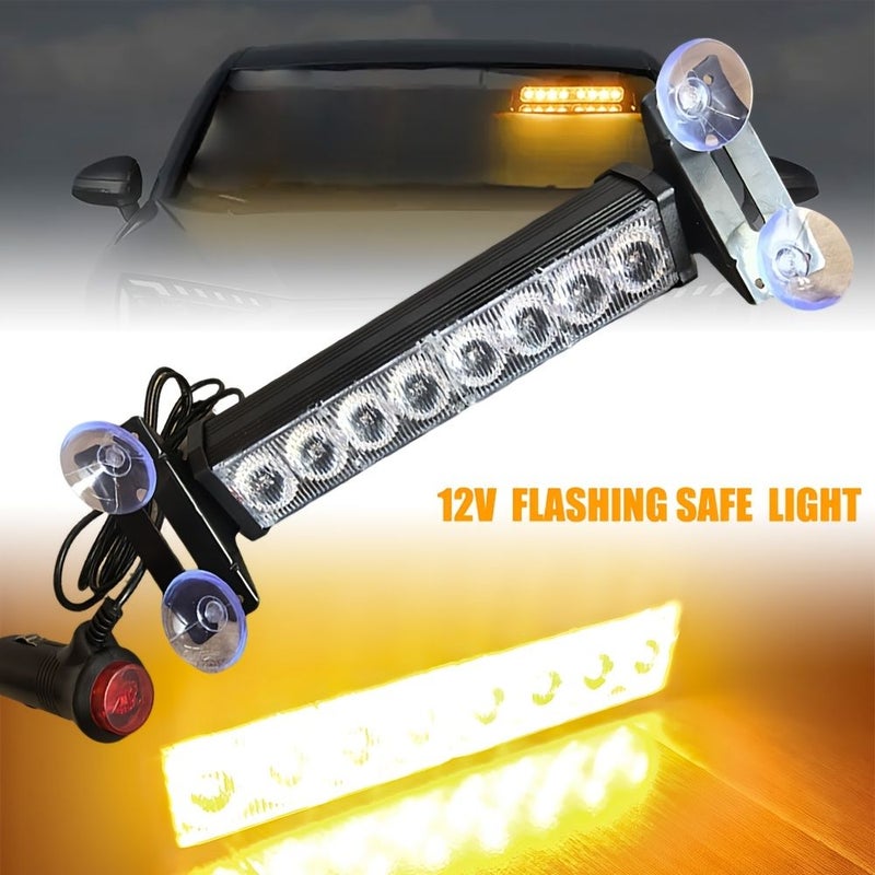 مصباح LED وامض باللون العنبر والأصفر والأحمر لمستشار المرور للسيارة، ضوء إشارة الطوارئ، شريط ضوء وامب، مصباح وامب للمركبة مع قابس سيارة 12 فولت ومفتاح أسود وأحمر - Image 3
