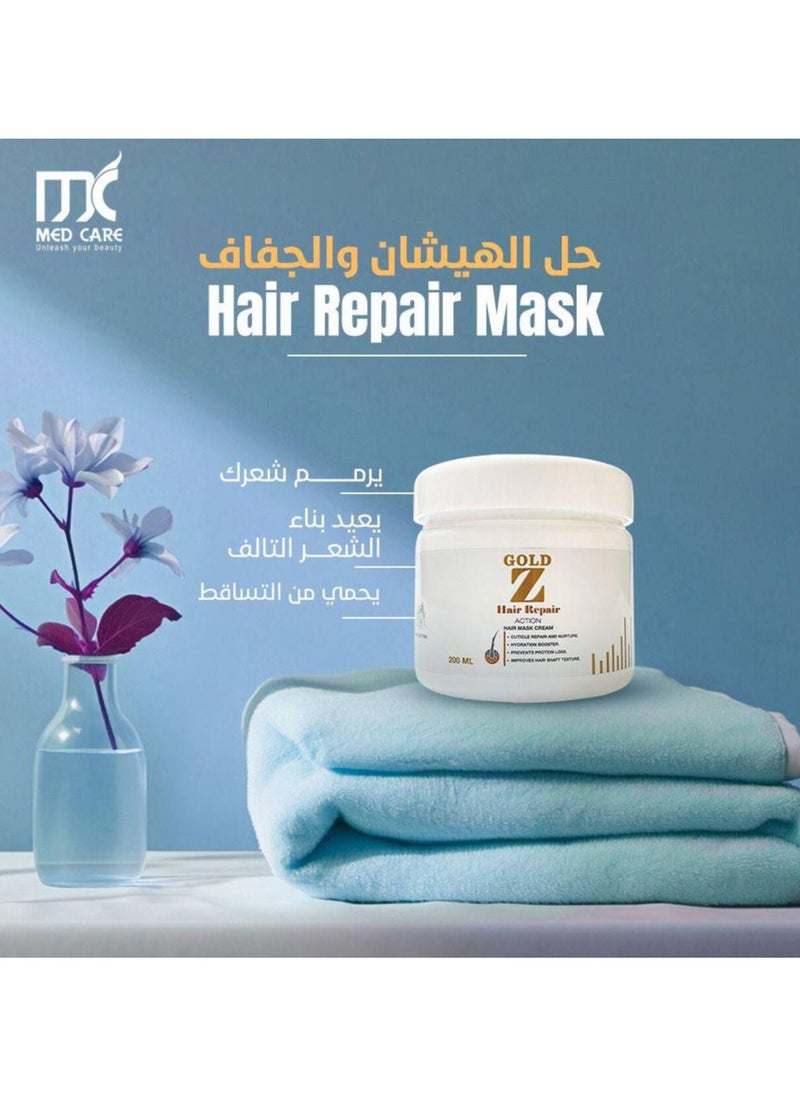 Dermaz - GoldZ Hair Repair Action Cream Mask 200ml - Image 1